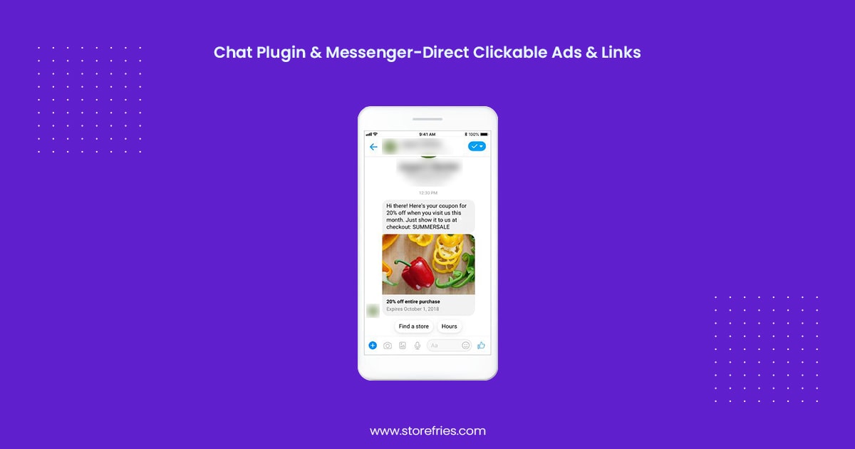chat plugin and Messenger Direct Clickable Ads and links