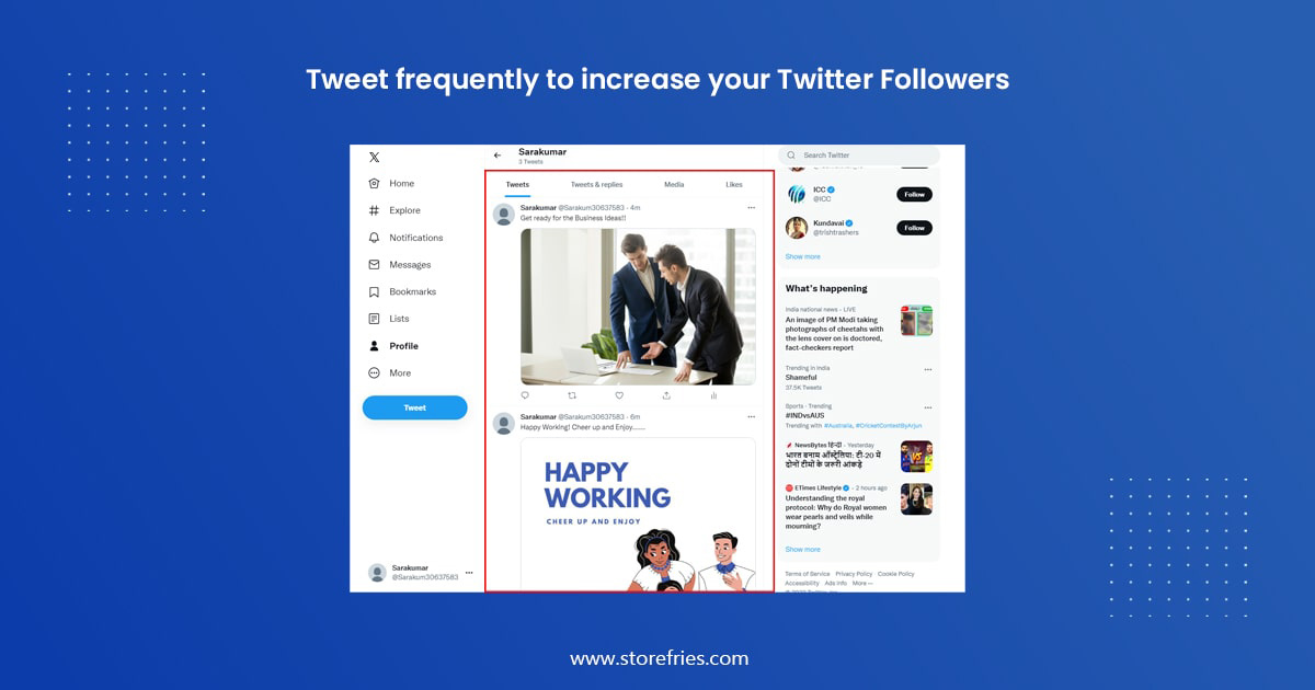 Tweet frequently to increase your twitter followers