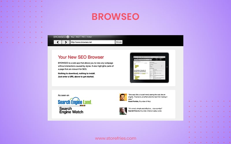  seo tips and tools BROWSEO 