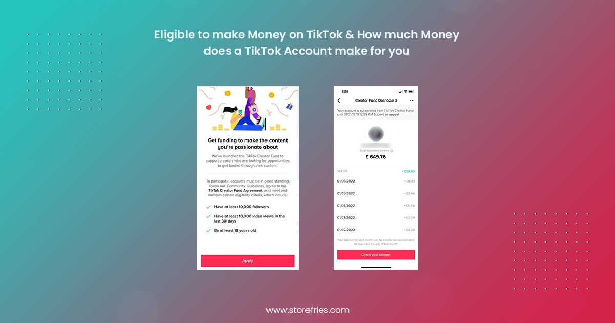 Eligible to make money on TikTok and How much money
